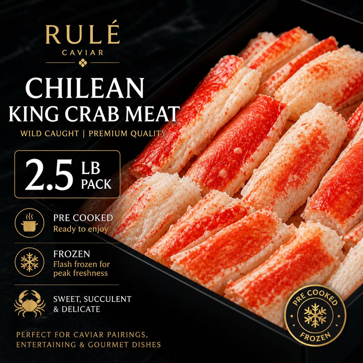 Cooked Frozen Chilean Crab Meat, Combo – 2.5lb