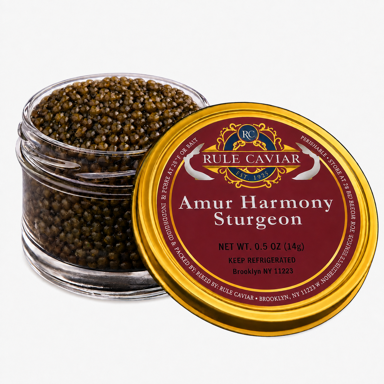 RULÉ Amur Harmony Sturgeon Caviar 0.5 oz jar with gold lid